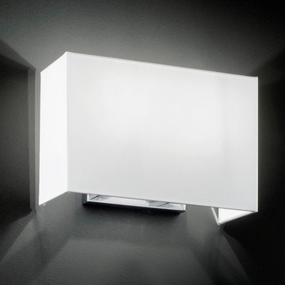 Applique semplice paralume in tessuto 2 luci E27 rigore delicato 5881-CR PERENZ