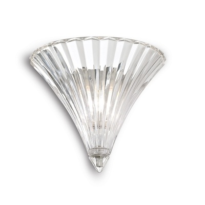 Applique piccola coppa vetro soffiato trasparente plisse SANTA AP1 SMALL TRASPARENTE IDEAL LUX