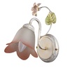 Lampada da parete a braccio 1 luce vetro e fiorellini rosa 41219 LUCI MODERNE