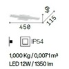 Immagine aggiuntiva di Applique bagno sopra specchio 45 cm LED 3000K bianca IP54 MAKE-UP AP D45 IDEA