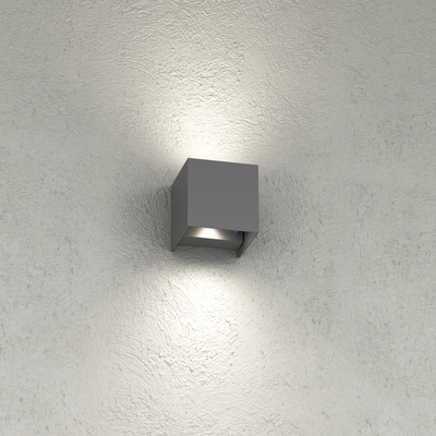Applique da esterno cubetto grigio antracite fasci luminosi regolabili 10x10cm LED 10W  45674