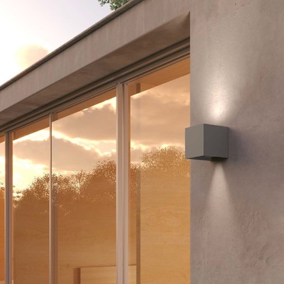 Applique LED grigio antracite da esterno interno 12x12 cm fascio regolabile up & down IP65  45670