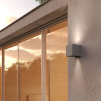 Applique LED grigio antracite da esterno interno 12x12 cm fascio regolabile up & down IP65  45670