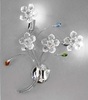 Applique decorativa 2 luci fili cromati fiori cristallo e foglioline colorate  41686