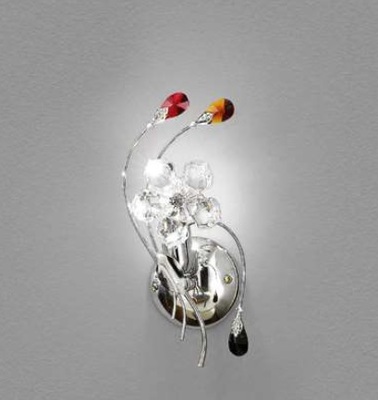 Lampada parete applique decorativa gocce colorate e fiori cristallo  41685