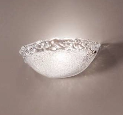 Applique bordo arricciato in vetro graniglia bianco classica moderna  41414