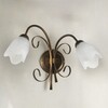 Immagine aggiuntiva di Applique 2 braccetti in bronzo sfumato e vetro tulipano decorativo  43646