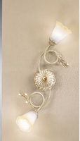 Lampada soffitto o parete 2 luci avorio antichizzato oro  44992