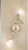 Lampada soffitto o parete 2 luci avorio antichizzato oro  44992