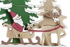 Immagine aggiuntiva di Babbo Natale con slitta e albero di Natale con LED 14x18cm  42576