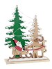 Babbo Natale con slitta e albero di Natale con LED 14x18cm  42576
