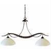 Lampadario 2 luci vetro bianco montatura brunita 02712/S2/TM LAM 4280 DUE P