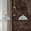 Lampadario a bilanciere catena 2 luci avorio vetro bianco moderno o classico 41329 LUCI E COLORI