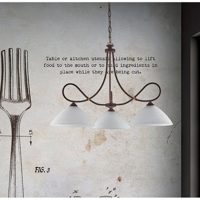 Lampadario bilancere 3 luci classico testa di moro 78cm  41486