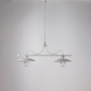 Immagine aggiuntiva di Lampadario bilanciere 2 luci 87cm bianco antichizzato argento fascino retr&ograve;  