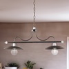 Particolare di Lampadario fascino rustico a bilanciere 2 luci bronzo effetto antichizzato oro  43935