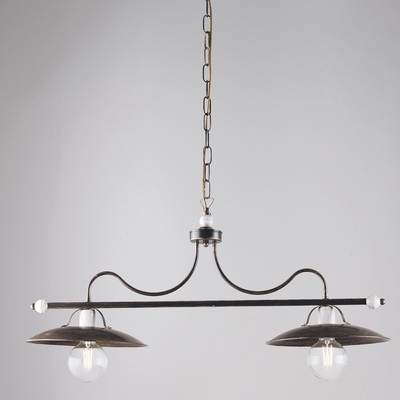 Lampadario fascino rustico a bilanciere 2 luci bronzo effetto antichizzato oro CANTINA LUCI E COLORI