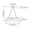 Misure Lampadario 2 luci blancere bronzo vetro bianco satinato