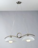 Particolare Lampadario 2 luci blancere bronzo vetro bianco satinato