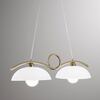 Lampadario 2 luci bilancere bronzo vetro bianco satinato 41903 LUCI CLASSICHE