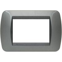 Placca 3 moduli Living International Acciaio scuro L4803AC BTICINO