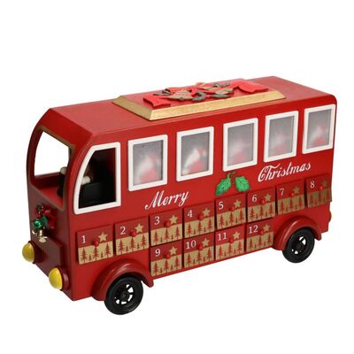 Pulmino rosso decorazione calendario avvento 41x16x25 38585 NATALE LUCI E COLORI