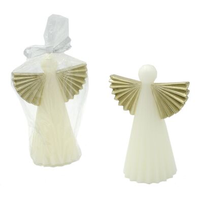 Candela avorio angelo ali champagne 6x14cm - set da 6 38566 COLORI E LUCI