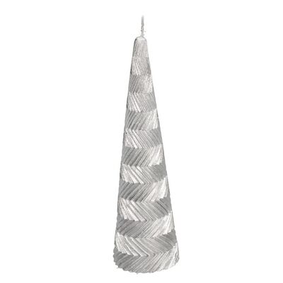 Set di 6 candele argento 6x20cm forma albero Natale  38599