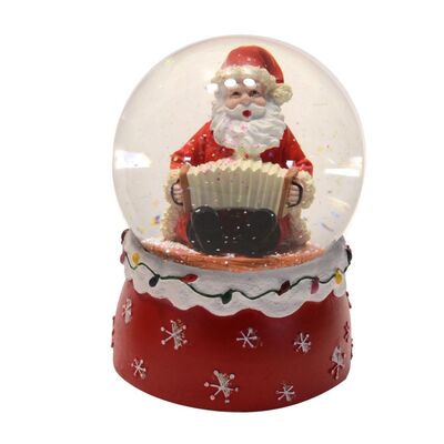 Carillon con base e sfera di vetro con Babbo Natale e organetto  38464