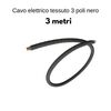 3 metri cavo elettrico tessuto nero 3 poli  44261