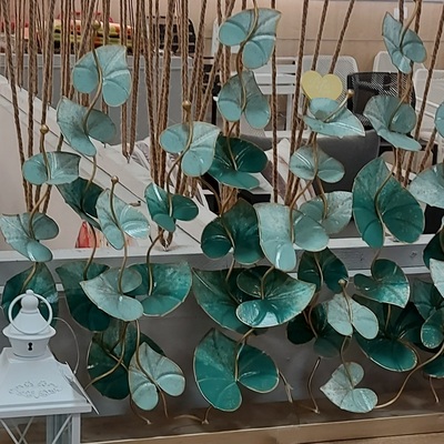 Decorazione soprammobile o centrotavola grande siepe foglie verdi largo 85cm 40065 COLORI E LUCI