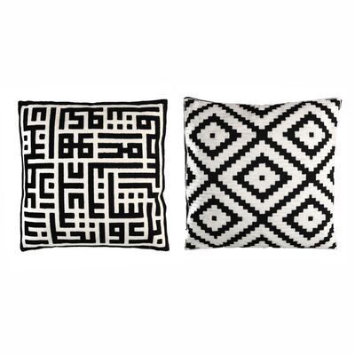 Coppia cuscini 45x45 disegni geometrici bianco e nero  38767
