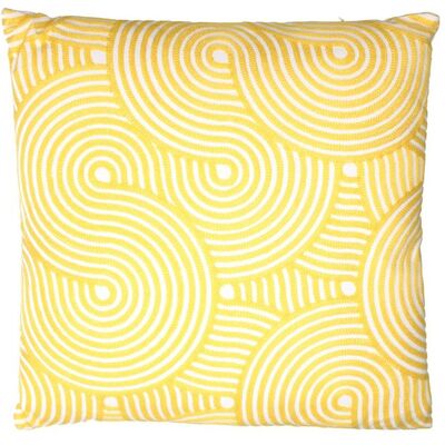 Tre cuscini decoro onde gialle 45x45x10  38798