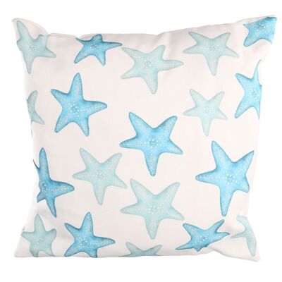 Due cuscini 45x45cm con disegno azzurro di stelle marine  38803