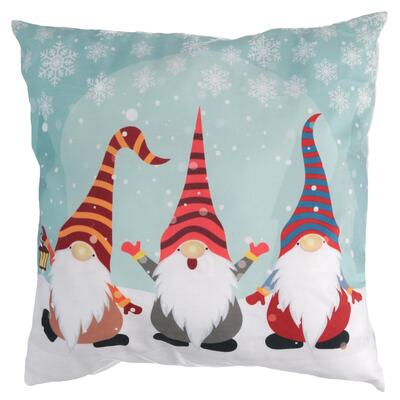 Due cuscini con gromi decorativi natalizi 40x40cm con led 39561 NATALE LUCI E COLORI