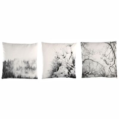 Set di 3 cuscini in bianco e nero con disegni inverno  38769