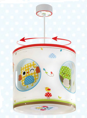 Lampadario bambini gufetti a rotazione 60394 DALBER