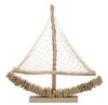 Barca decorativa in legno di pino e faggio naturale 45x45  41592