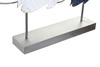Dettaglio Branco di pesci blu bianchi e argento soprammobile da appoggio statua mare 63x44