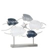 Branco di pesci blu bianchi e argento soprammobile da appoggio statua mare 63x44 41340 COLORI E LUCI