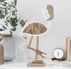 Fenicottero decorativo soprammobile in legno naturale 31x56cm  41594 - foto 5