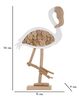 Fenicottero decorativo soprammobile in legno naturale 31x56cm  41594 - foto 6