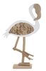 Fenicottero decorativo soprammobile in legno naturale 31x56cm  41594