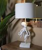 Lampada da tavolo grande bianca con decoro polipo 30,5x64,5  41595
