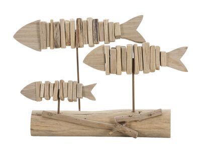 Pesci decorativi in legno di pino e faggio 37x24 soprammobile  41591