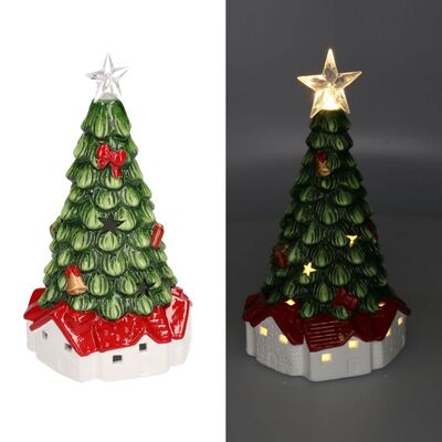 Soprammobile per il Natale a forma di albero con led alto 30,5cm  38562