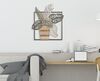 Decorazione parete quadro metallo vaso con foglie 54x62,9  41325 - foto 4