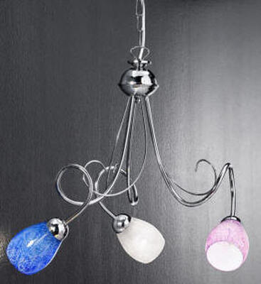 Lampadario moderno con vetri colorati MIA S3 COL DUE P