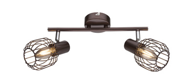 Binario a 2 faretti orientabili griglia marrone 54801-2 GLOBO LIGHTING