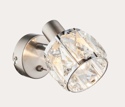 Spot 1 luce a faretto in cristallo con interruttore 54356-1 GLOBO LIGHTING